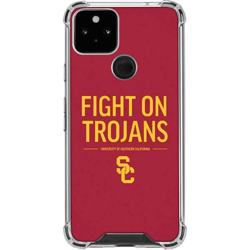 University of Southern California Fight On Trojans Red Google Pixel 5 Clear Case